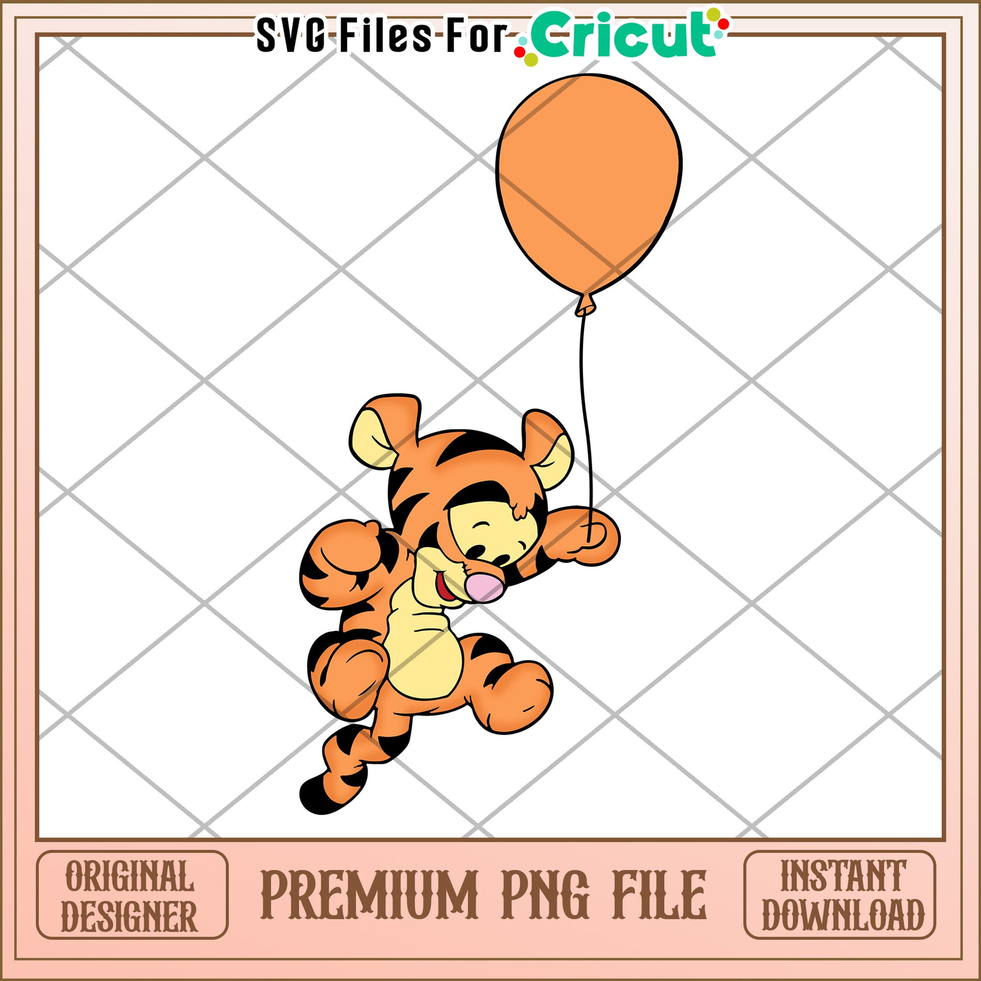 Tigger PNG Balloon Cricut Design