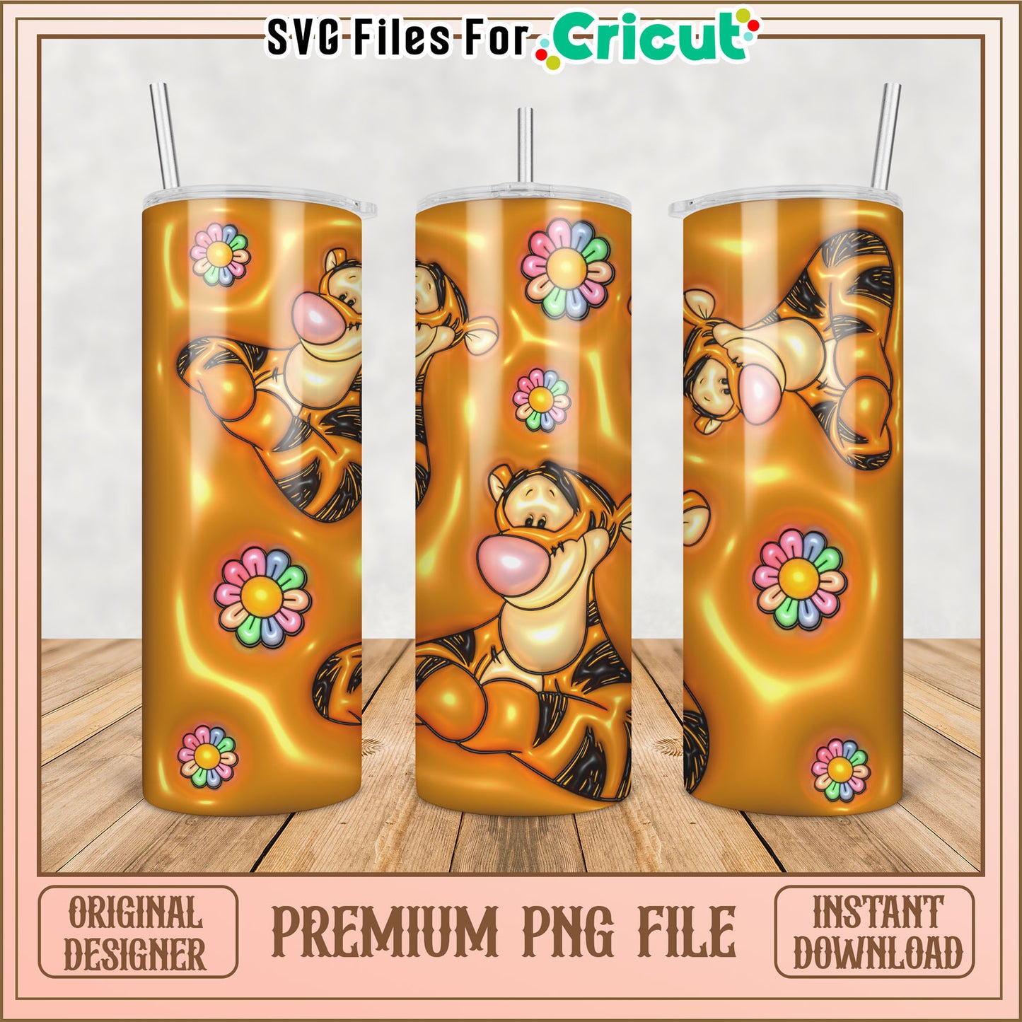 Tigger Tumbler PNG Premium Instant Download