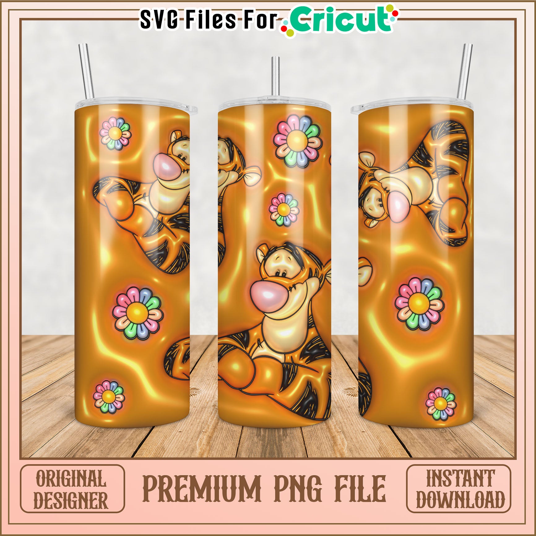 Tigger Tumbler PNG Premium Instant Download