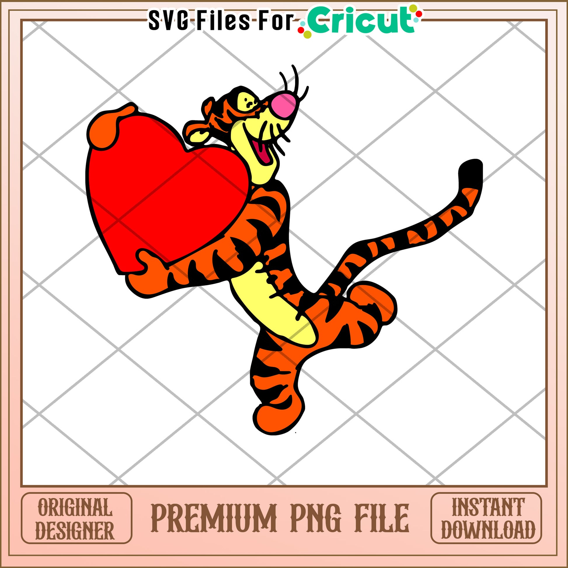 Tigger Valentine PNG Cricut File