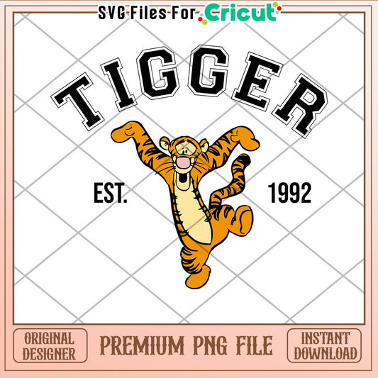 Tigger Vintage PNG File for Cricut Perfect for Crafts and Projects