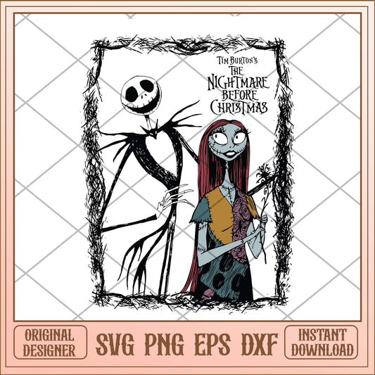 Tim burton's the nightmare before Christmas svg, Jack and Sally svg