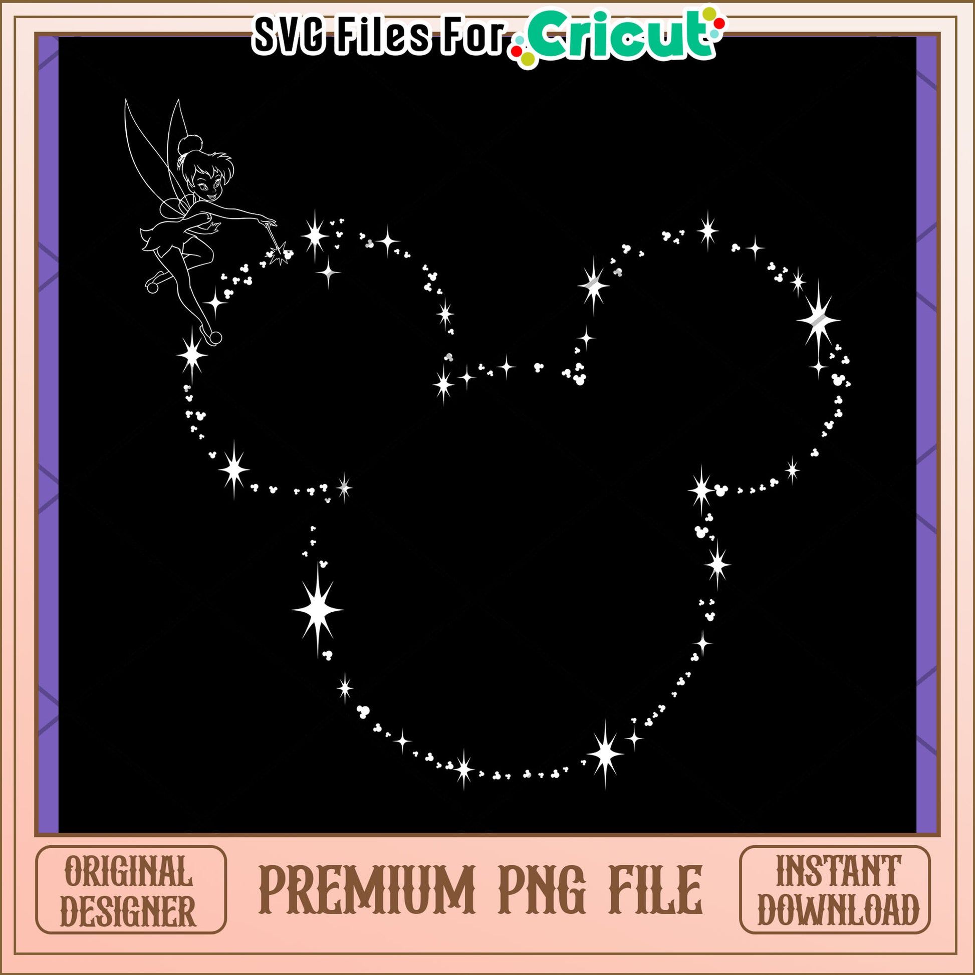 Tinkerbell Mickey Mouse PNG Design Instant Download