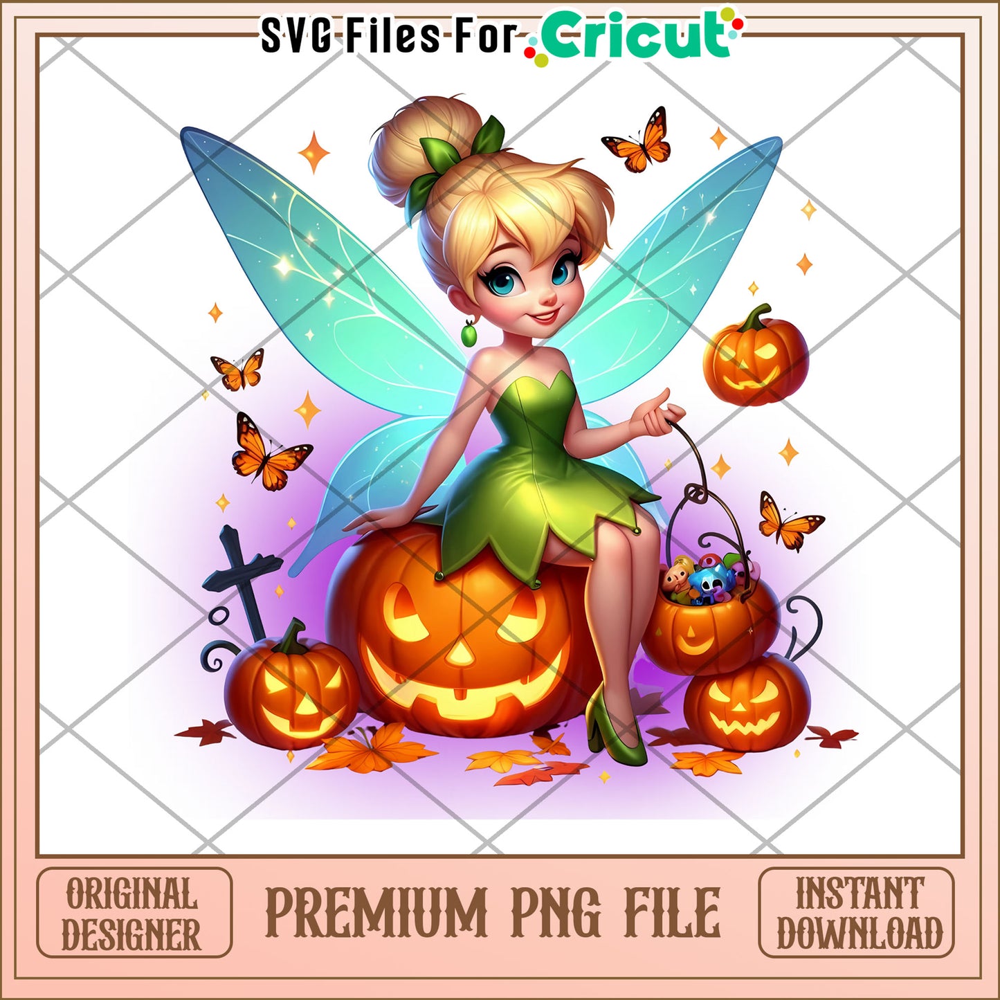 Tinkle bell pumpkin png, halloween​ png, halloween cartoons​ png