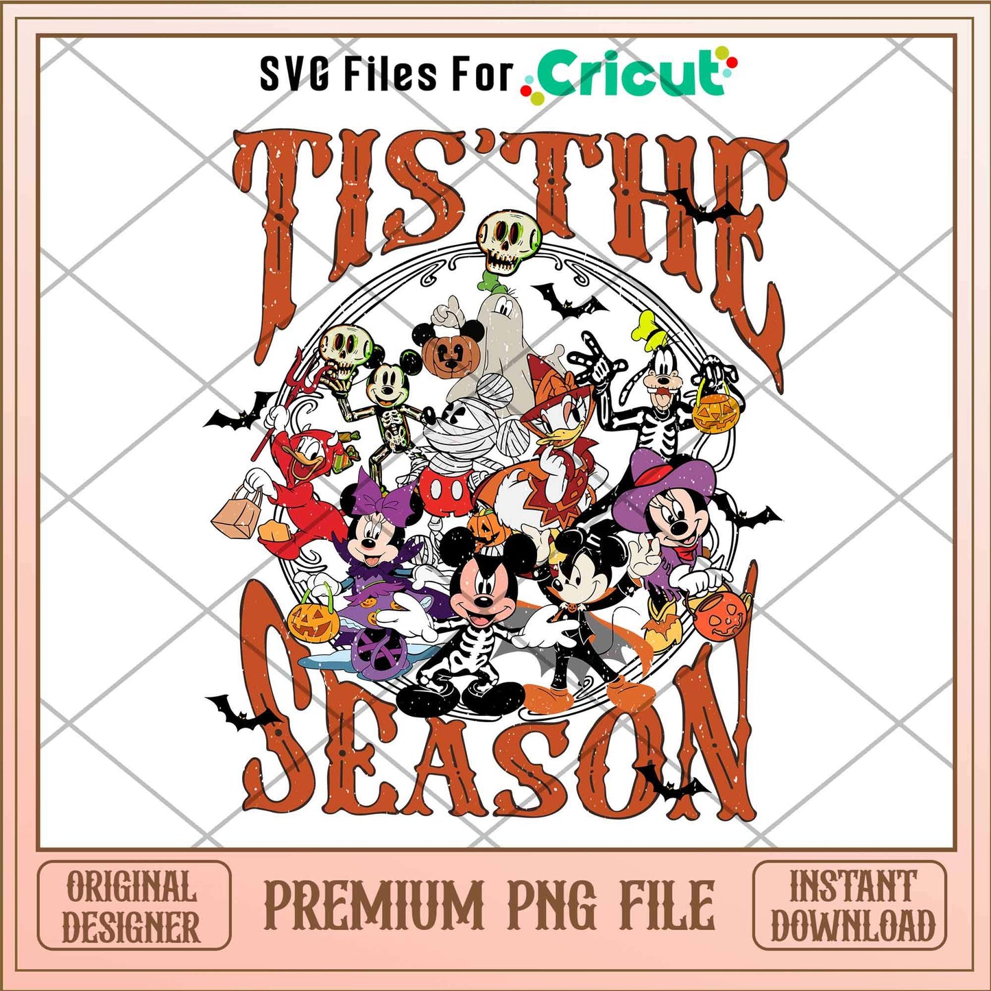 Tis The Season Mickey mouse and friends png, Disney characters png, Digital Download