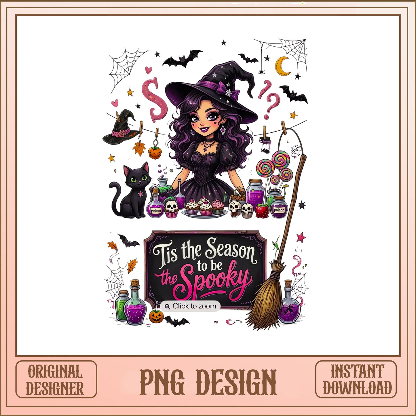 Tis The Season To Be Spooky Witch PNG, Halloween PNG, Witch PNG