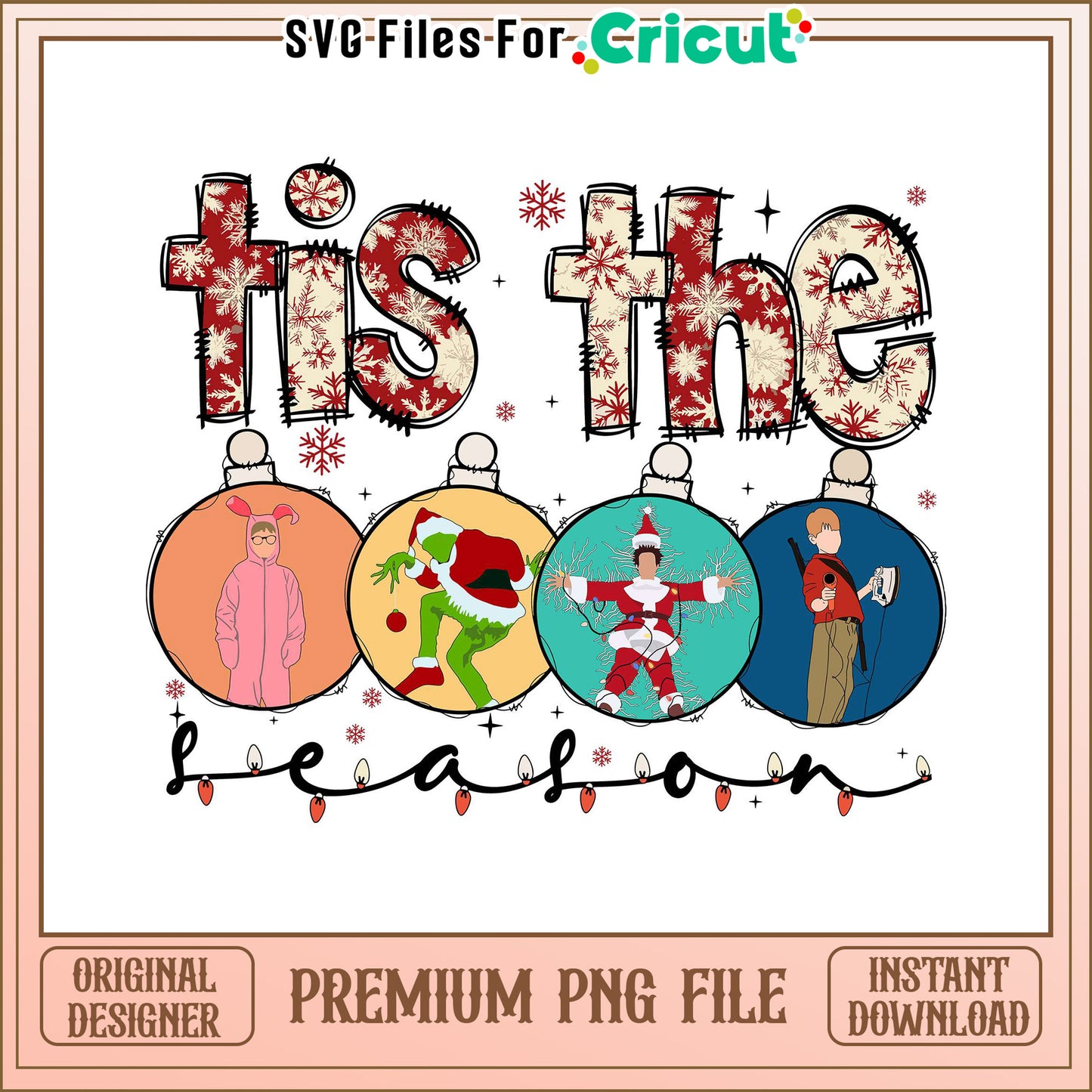 Tis the Season Christmas PNG File, Perfect for Holiday Crafts