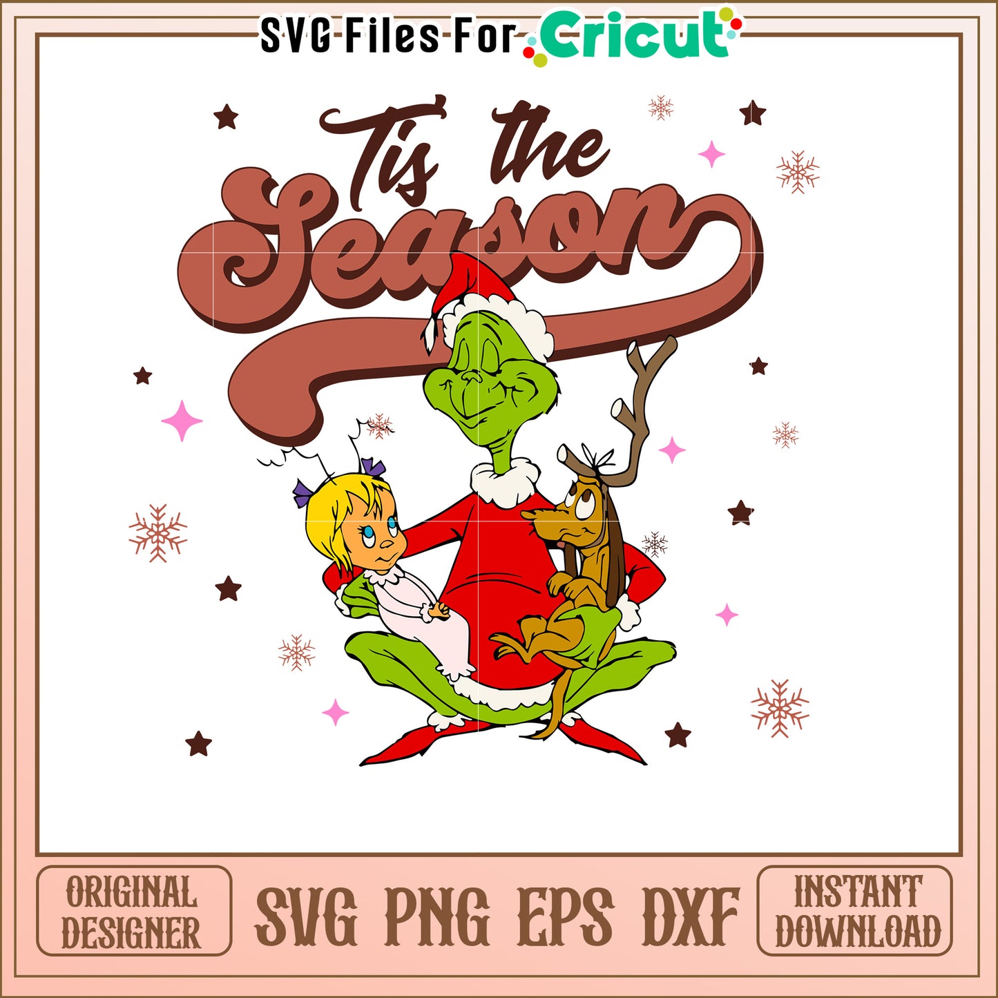 Tis the Season Grinch Holiday SVG Cute Festive Design