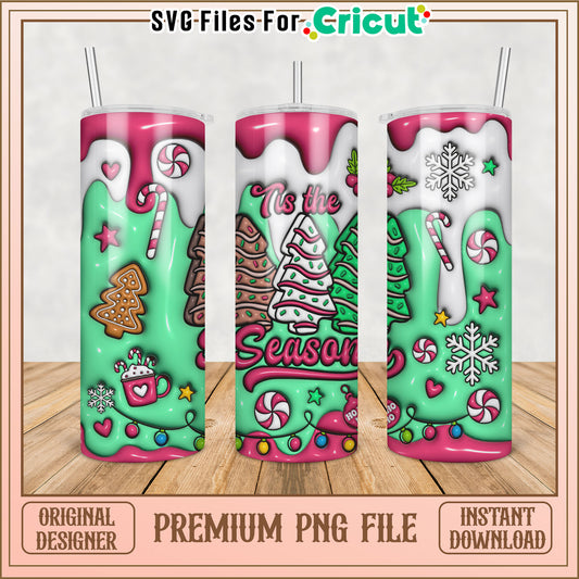 Tis the Season Tumbler PNG Design