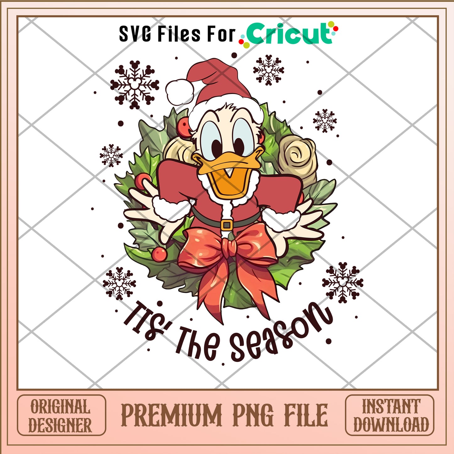 Tis the season png, donald duck png, merry christmas png