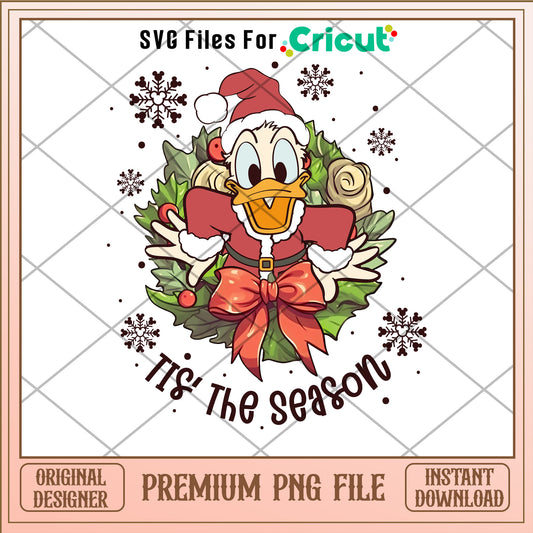 Tis the season png, donald duck png, merry christmas png