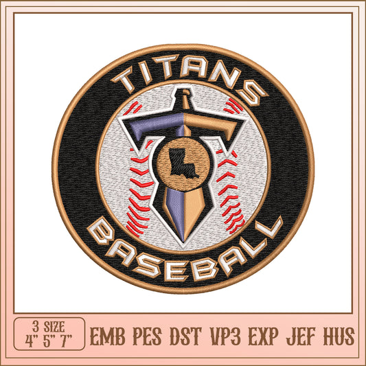 Titans Baseball Embroidery Design - EMB PES DST