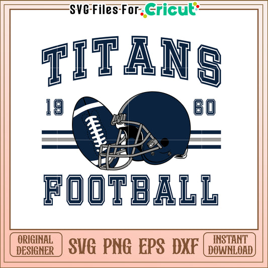Titans Football SVG Design Vintage Style Graphic