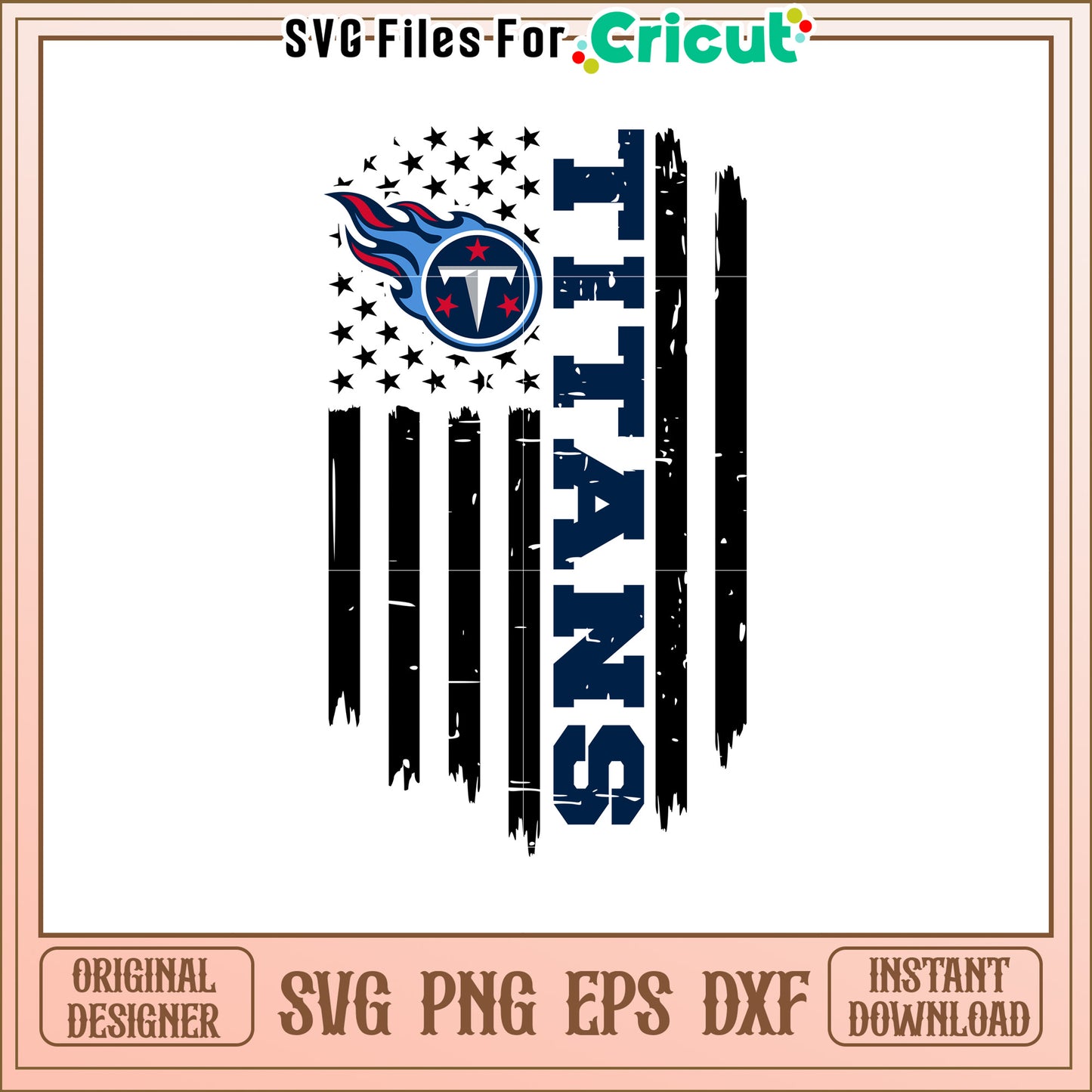 Titans SVG Design with Team Logo and Flames