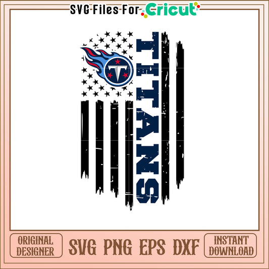 Titans SVG Design with Team Logo and Flames