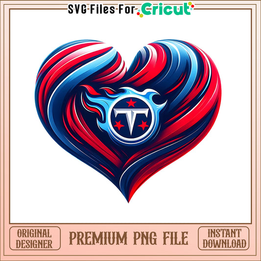 Titans logo vintage heart png, Tennessee Titans png, NFL png