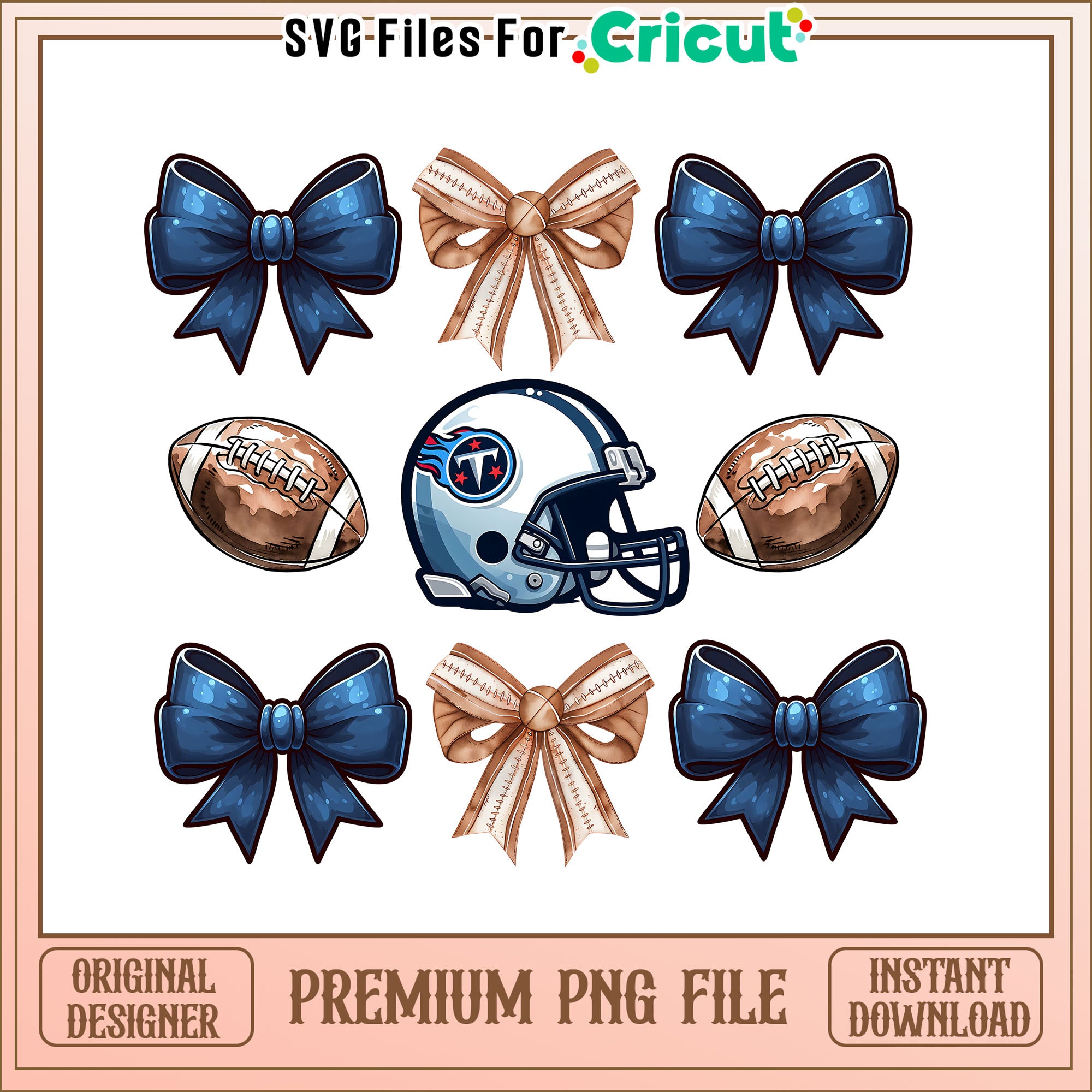Titans rugby ball and bow png, Tennessee Titans png, NFL png – svg ...