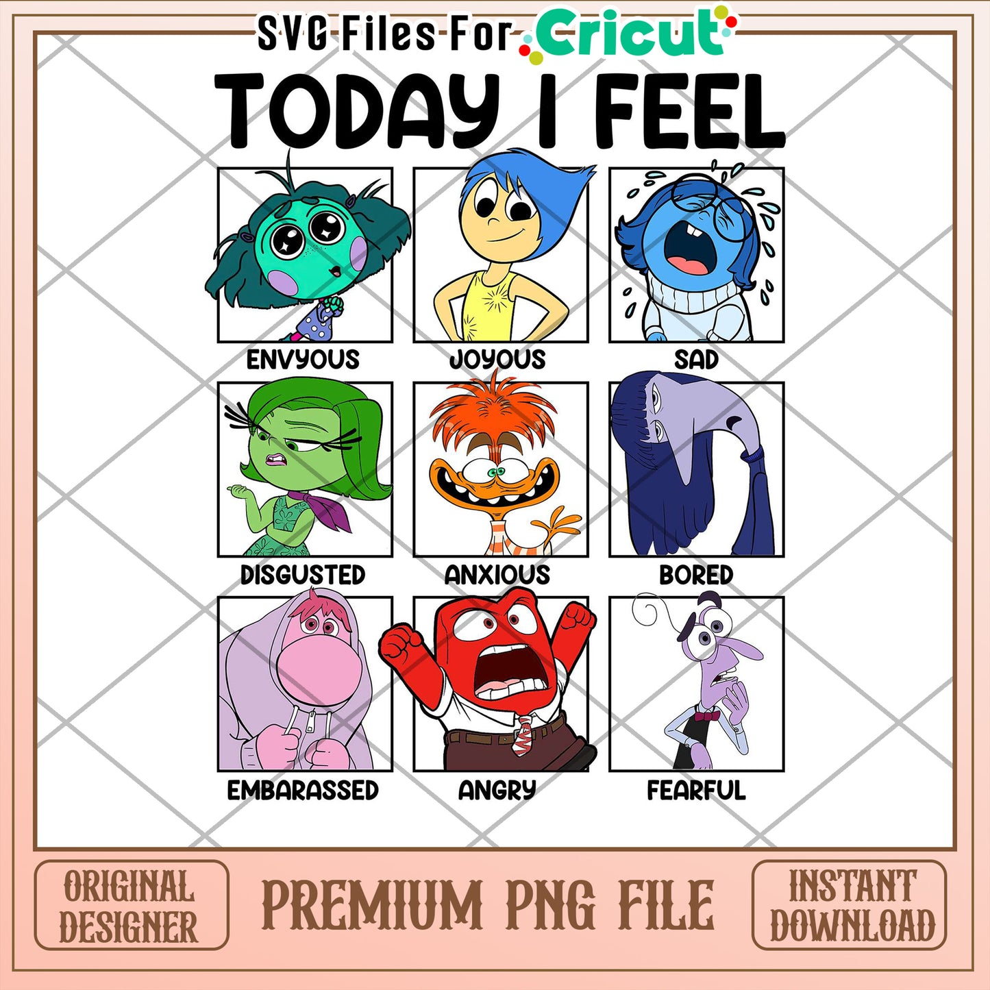 Today I Feel Emotions PNG for Cricut Instant Download Files