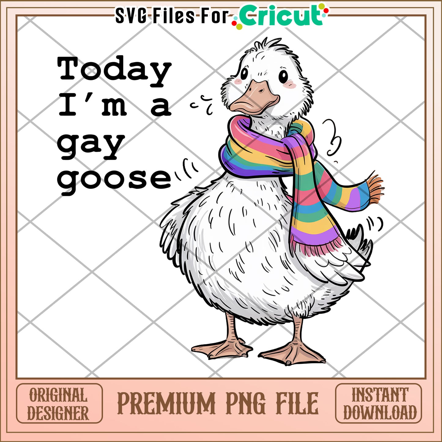 Today I'm a gay goose png, funny pride goose design png, lgbt png