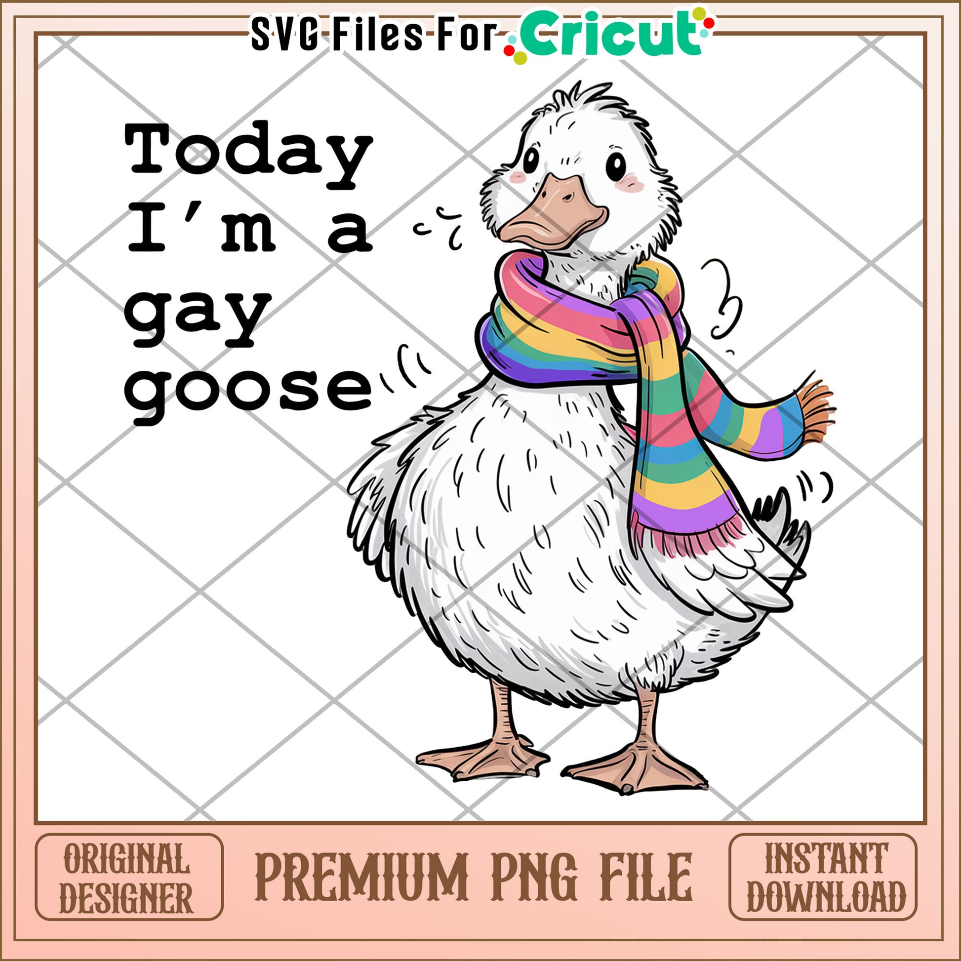 Today I'm a gay goose png, funny pride goose design png, lgbt png