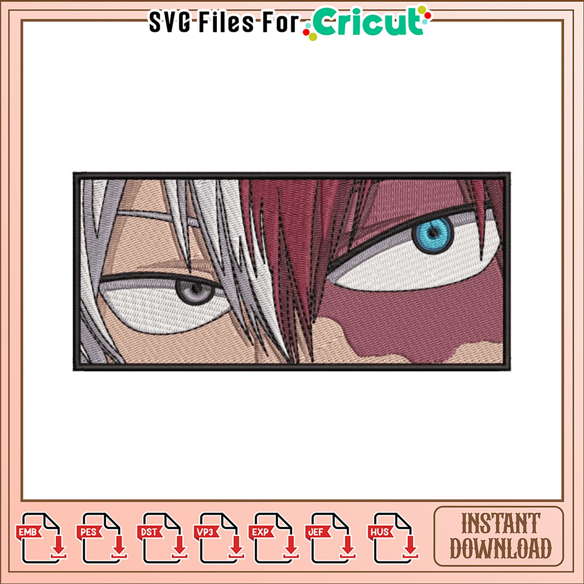 Todoroki Shoto Embroidery Design Instant Download