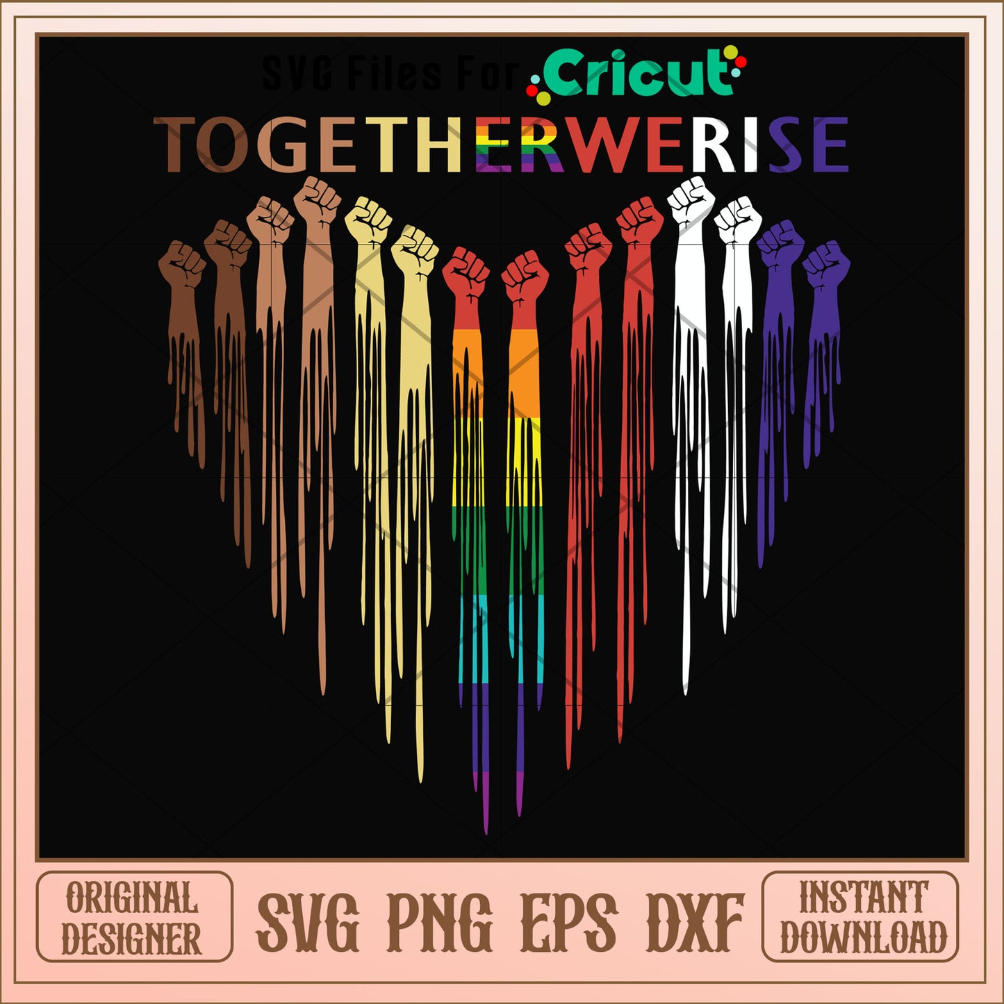 Together werise heart peace love svg, Together svg, other svg