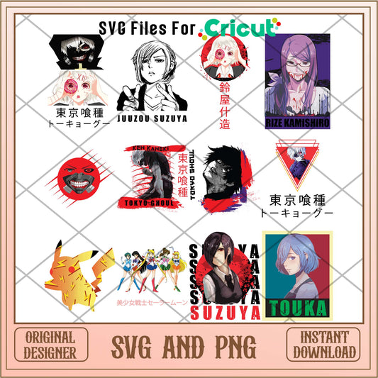 Anime Tokyo ghoul plus svg, Anime bundle - Svgfileforcricut 
