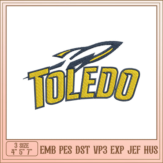 Toledo Embroidery Design 4x7 Inch