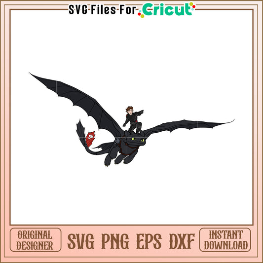Toothless and hiccup svg, dragon movie svg, night fury svg
