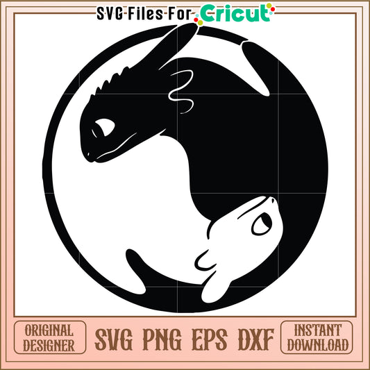 Toothless and light fury svg, how to train your dragon svg, cute dragon svg