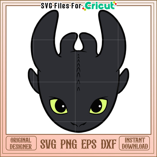 Toothless head svg, dragon movie svg, night fury svg