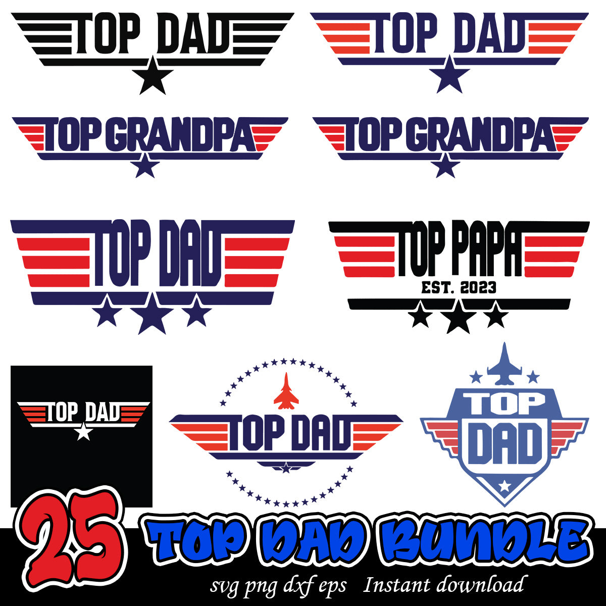 Top dad bundle svg bundle, Top gun movies bundle