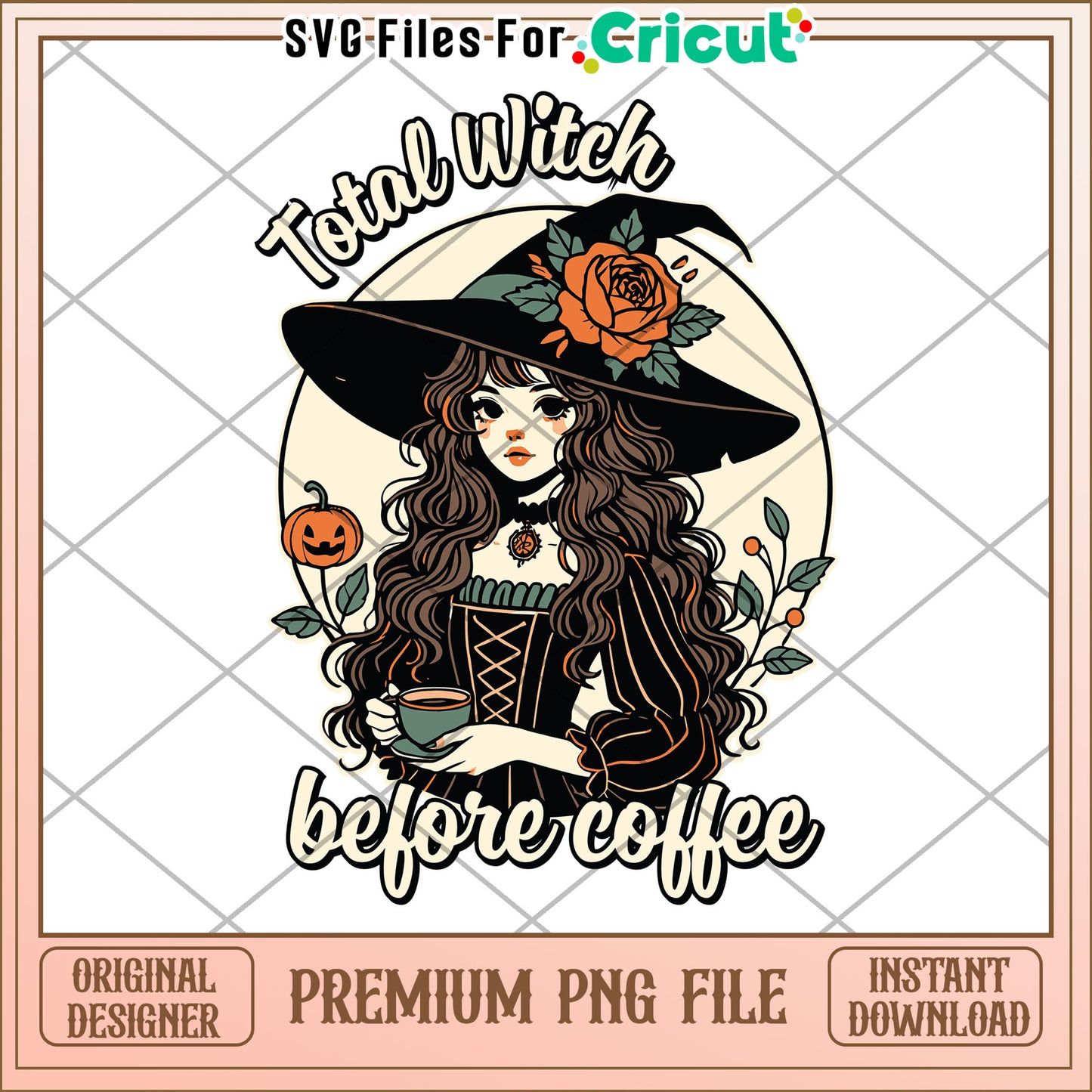 Total witch before coffe png, halloween decorations png, halloween cartoon png
