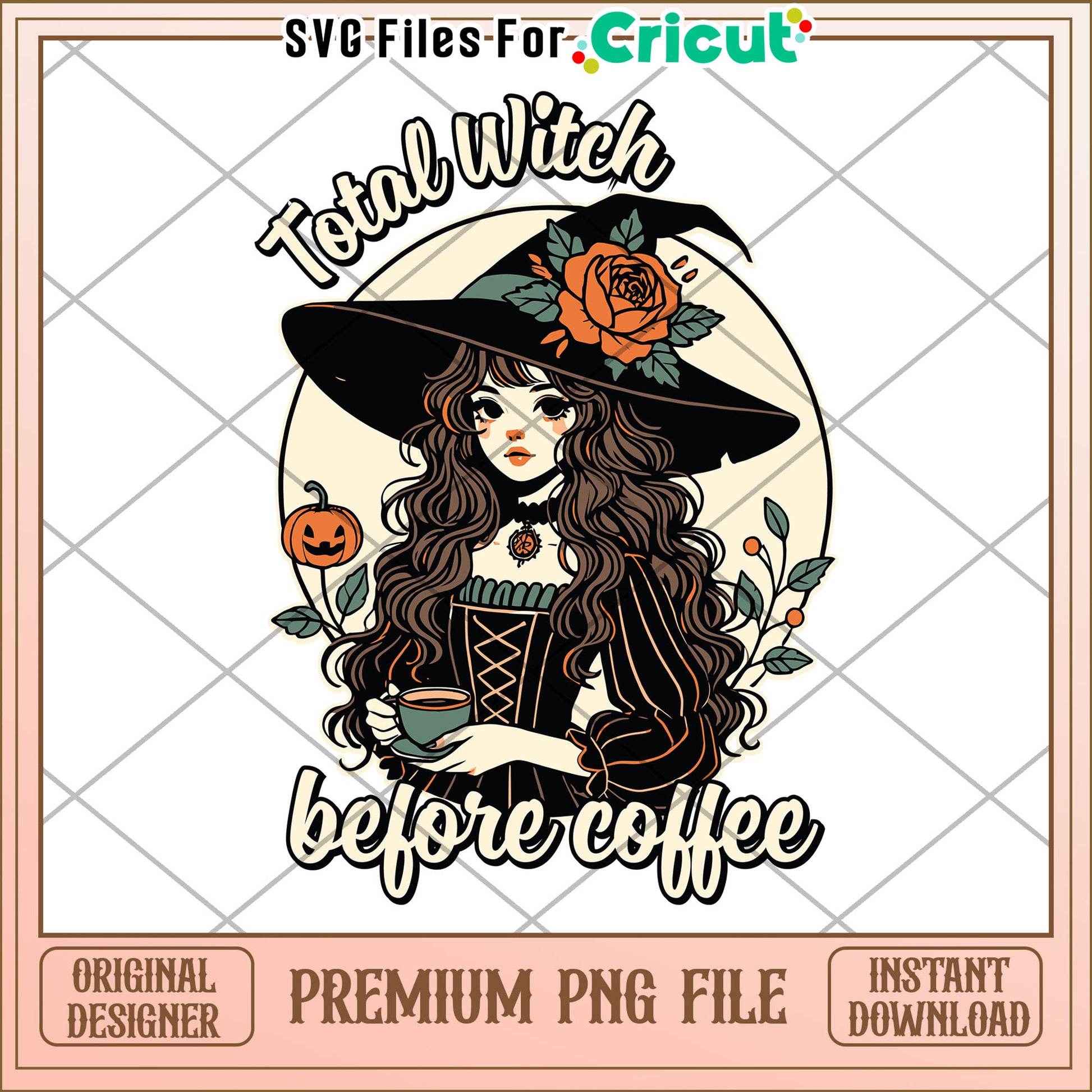 Total witch before coffe png, halloween decorations png, halloween cartoon png