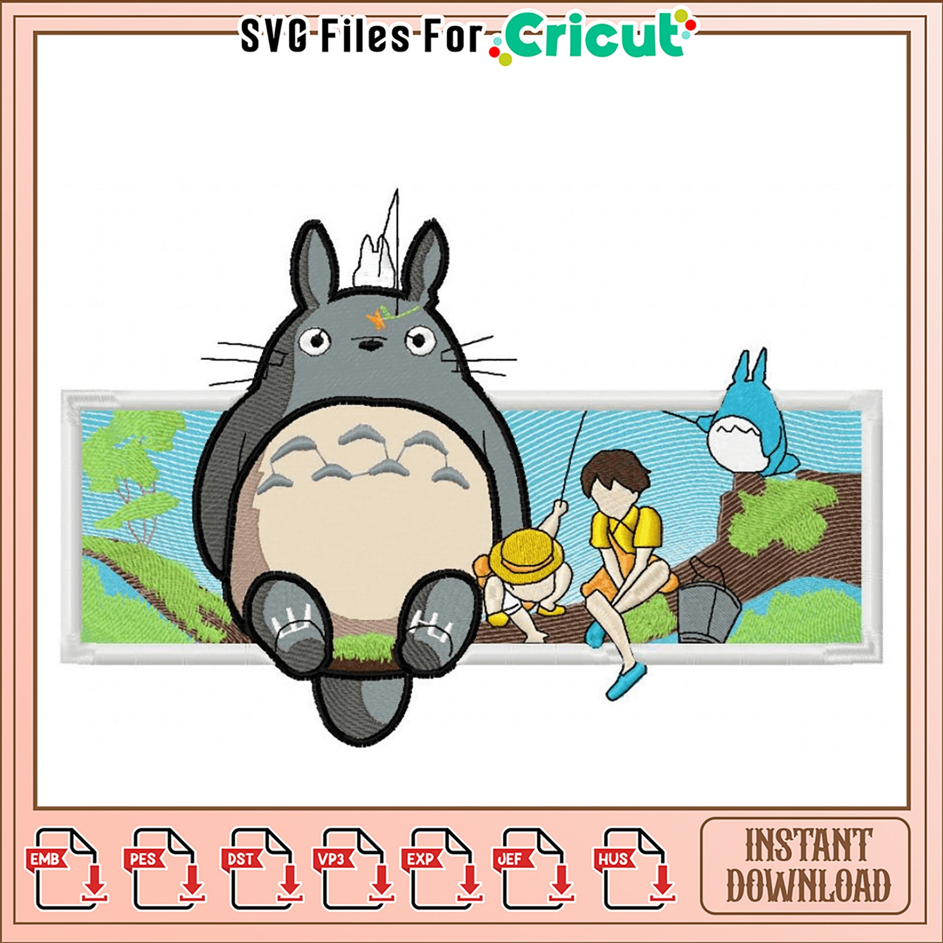 Totoro Embroidery Design for Fun Craft Projects
