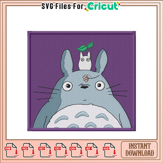 Totoro & Catbus Embroidery Design Instant Download