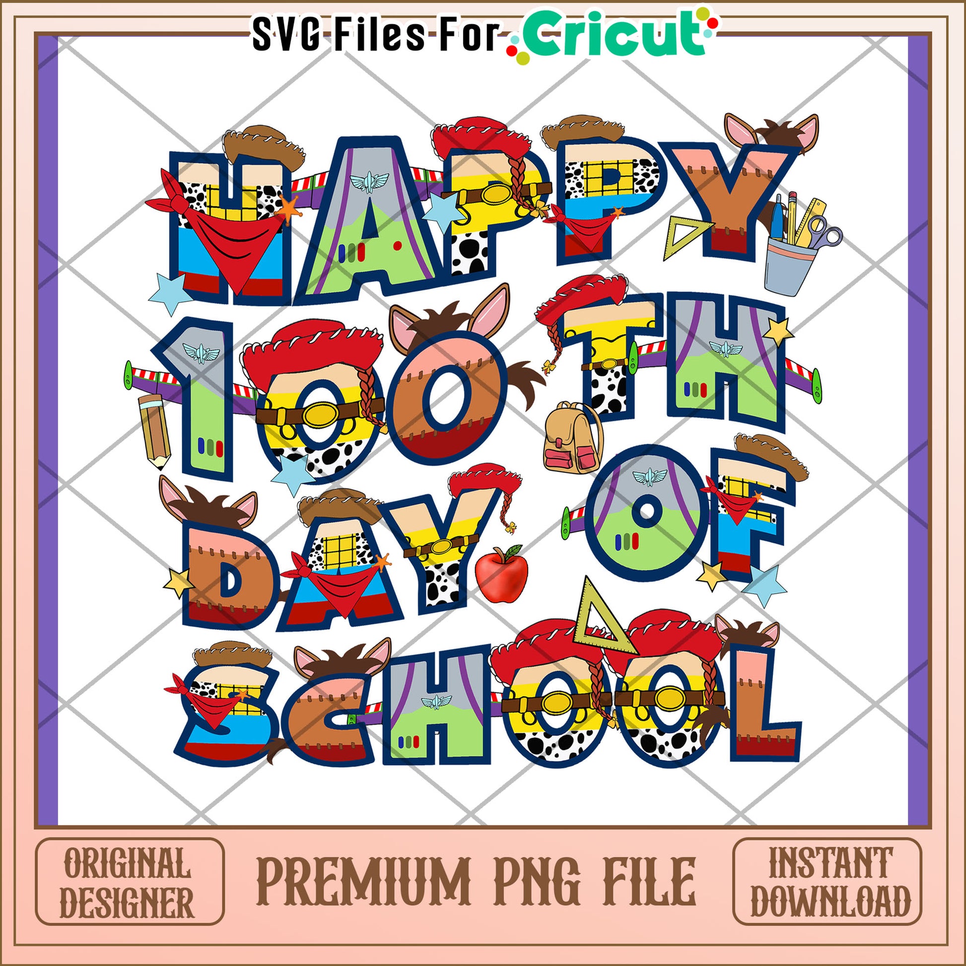 Toy Story 100th Day School PNG