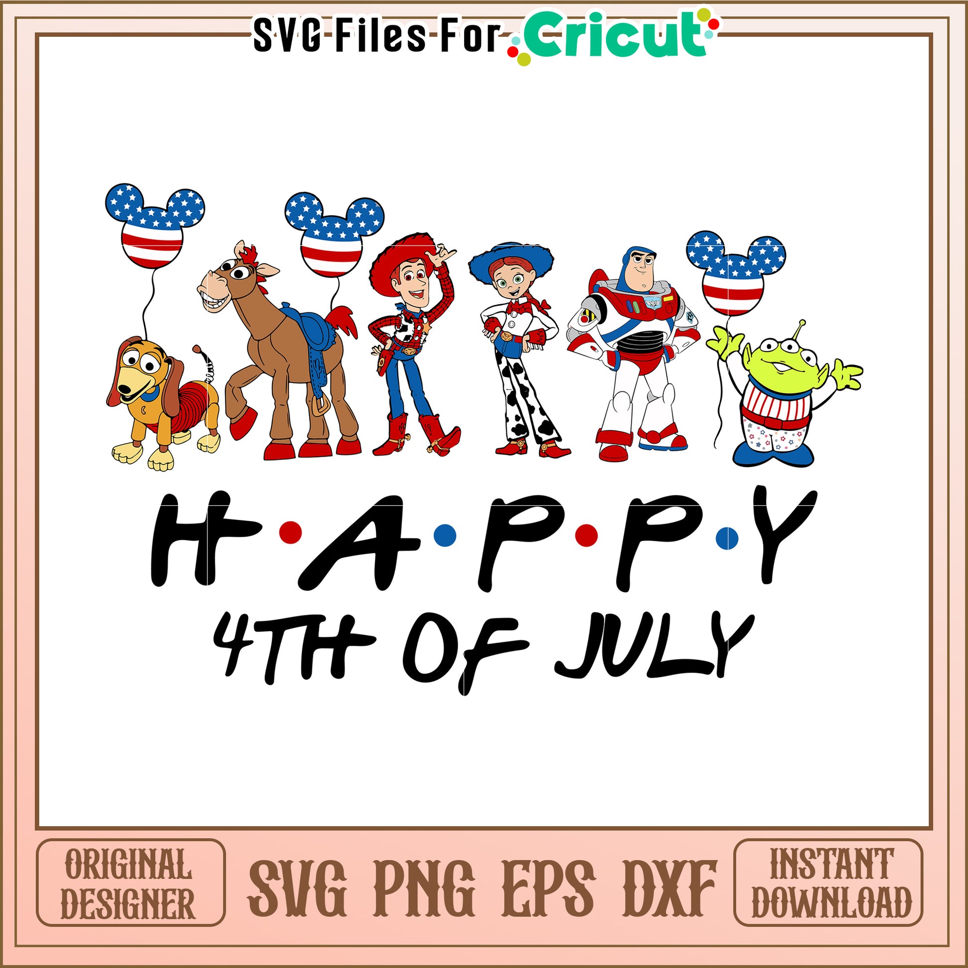 Toy Story 4th of July SVG Design