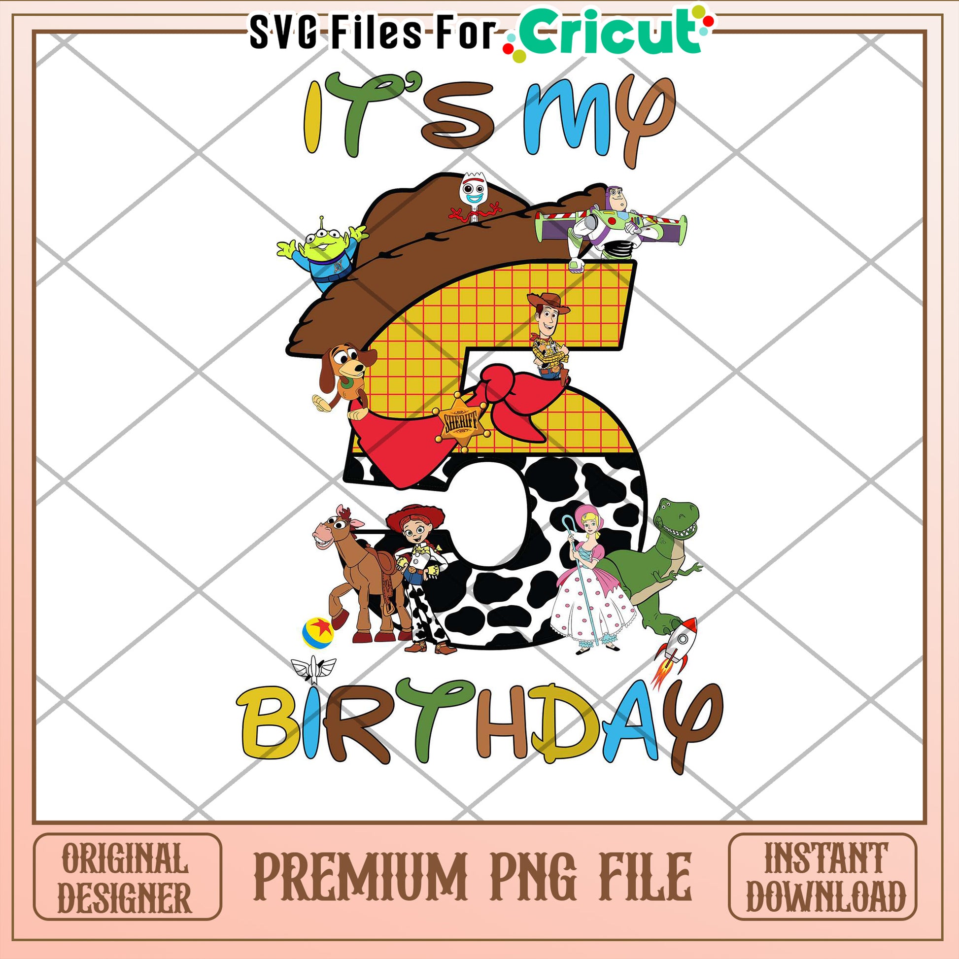 Toy Story 5th Birthday PNG