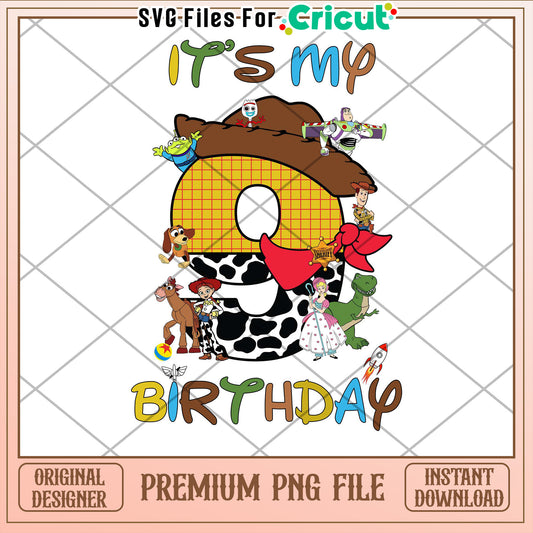 Toy Story 9th Birthday PNG Design