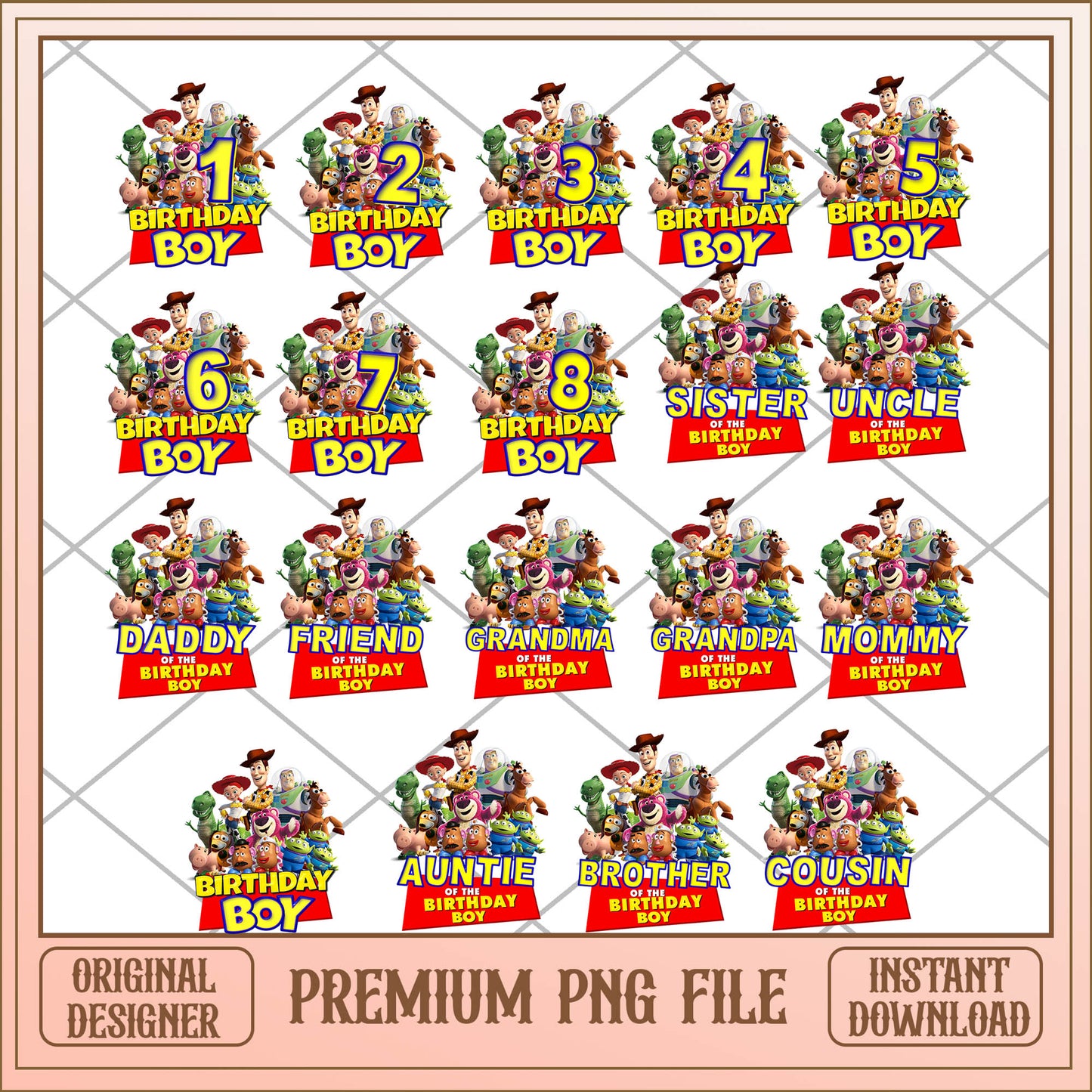 Toy story disney birthday number PNG bundle