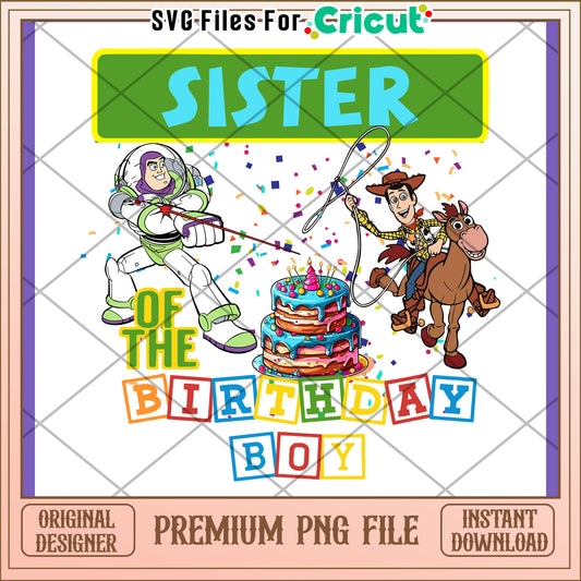 Toy Story Birthday Sister PNG Design
