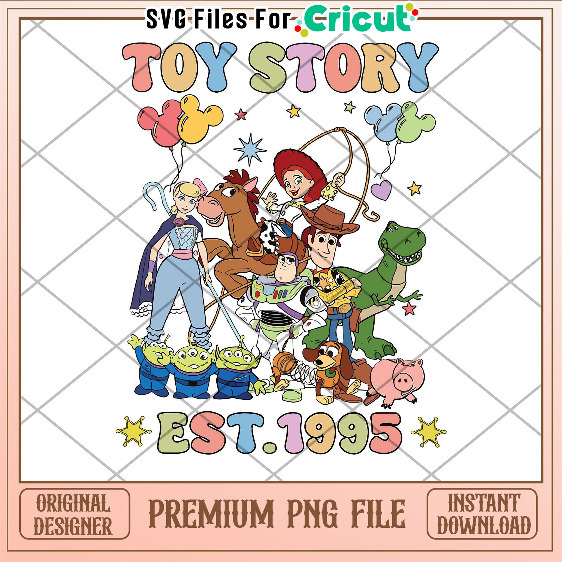 Toy Story Character PNG File for Cricut Easy Art Projects