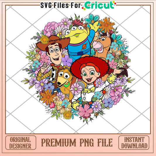Toy Story Floral PNG Cricut File