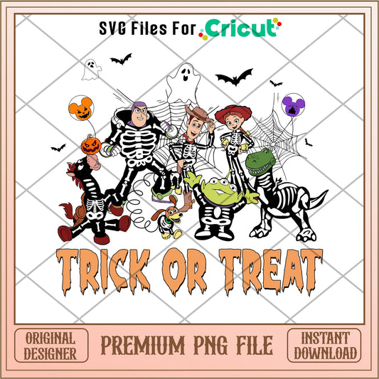 Toy Story Halloween Skeleton Trick or Treat png, Toy Story Characters png, Digital Download