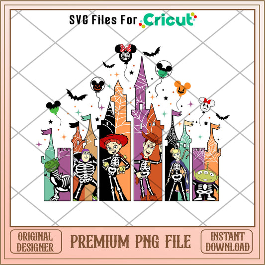 Toy Story Halloween Skeleton chracters png, Toy Story Characters png, Digital Download