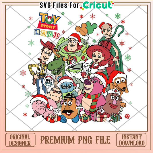 Toy Story Land Christmas PNG Cricut File