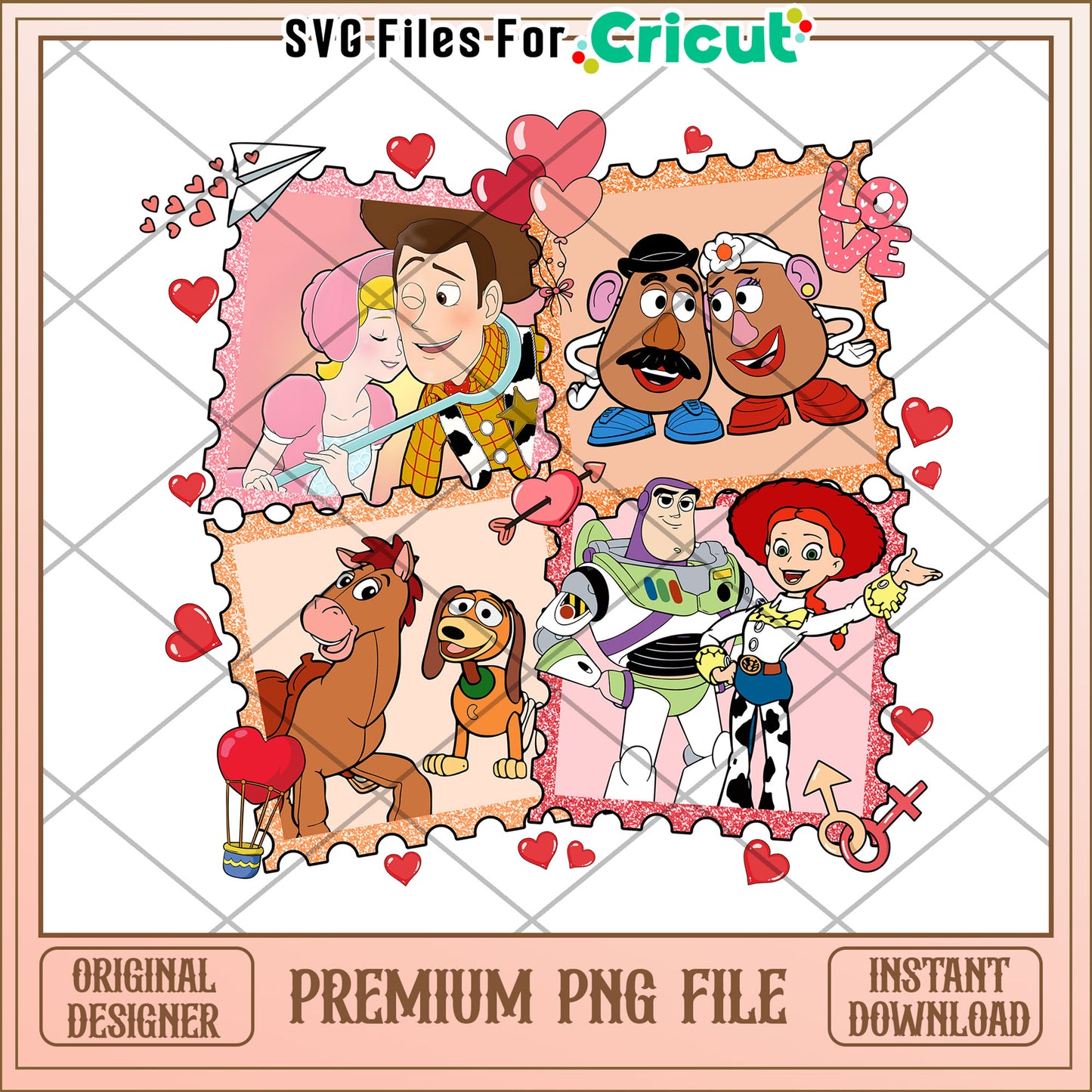 Toy Story Valentine PNG Cricut File