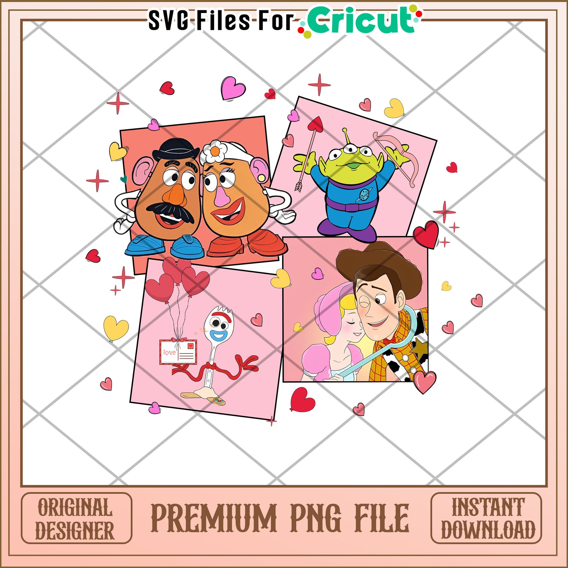Toy Story Valentines PNG Cricut