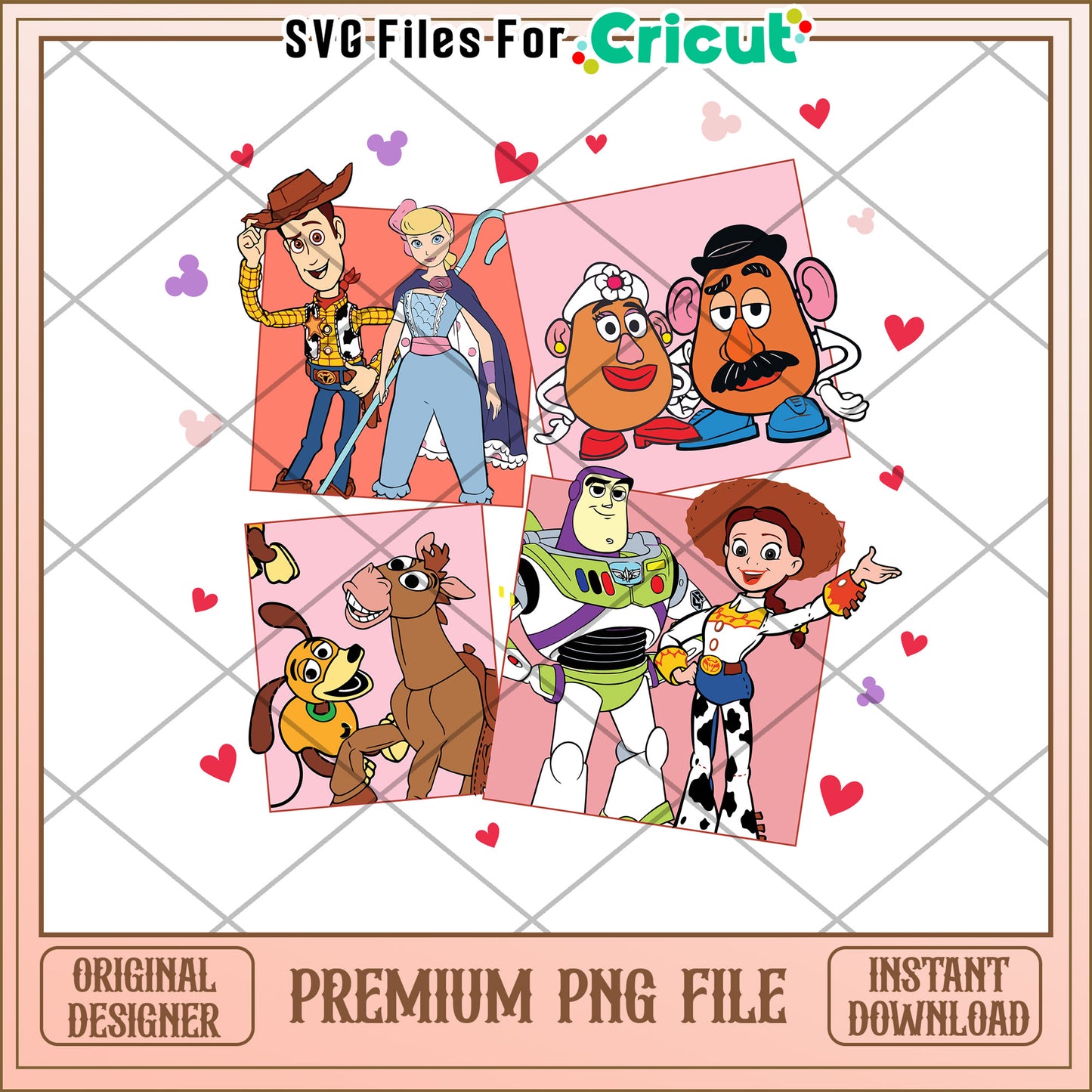 Toy Story Valentines PNG Cricut Design